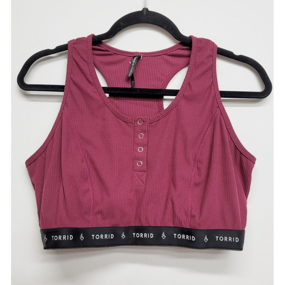2 ~ Torrid 3 Lightly Lined Rib Henley Bralettes 3X 22 24 - Picture 7 of 11